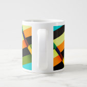 Kleurrijke Moderne Abstracte Strepen & Monogram Grote Koffiekop (Achterkant)