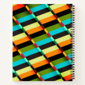 Kleurrijke Moderne Abstracte Strepen & Monogram Notitieboek (Achterkant)