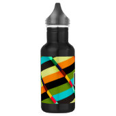Kleurrijke Moderne Abstracte Strepen & Monogram Waterfles (Links)