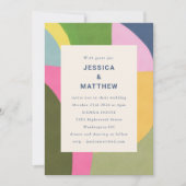 Kleurrijke, moderne Abstracte unieke bruiloft Kaart (Voorkant)