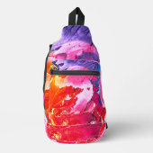 Kleurrijke, moderne Abstracte verf, alles-over-dru Sling Bag (Voorkant)