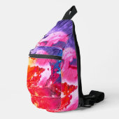 Kleurrijke, moderne Abstracte verf, alles-over-dru Sling Bag (Rechterhoek)