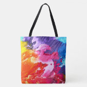 Kleurrijke, moderne Abstracte verf, alles-over-dru Tote Bag (Voorkant)