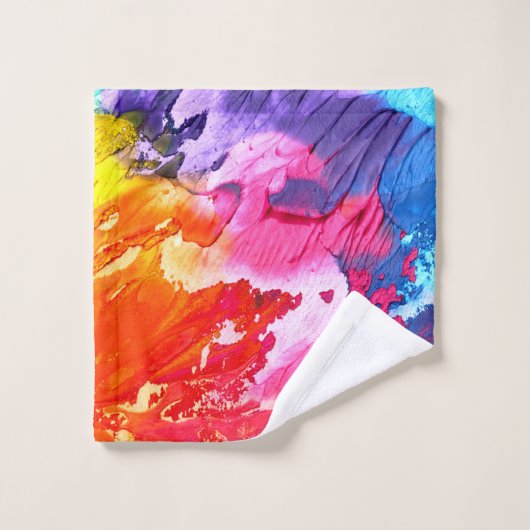Kleurrijke moderne Abstracte verf Bad Handdoek (Wasdoekje)