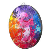 Kleurrijke moderne Abstracte verf Dartbord (Voorkant Rechts)