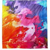 Kleurrijke moderne Abstracte verf Douchegordijn (Voorkant)