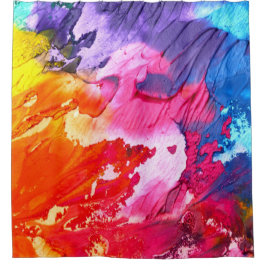 Kleurrijke moderne Abstracte verf Douchegordijn