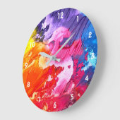 Kleurrijke moderne Abstracte verf Grote Klok (Hoek)