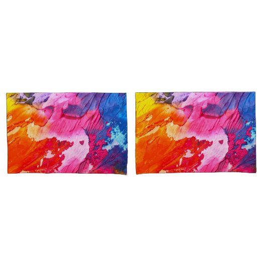 Kleurrijke moderne Abstracte verf Kussensloop (Voorkant-Set)