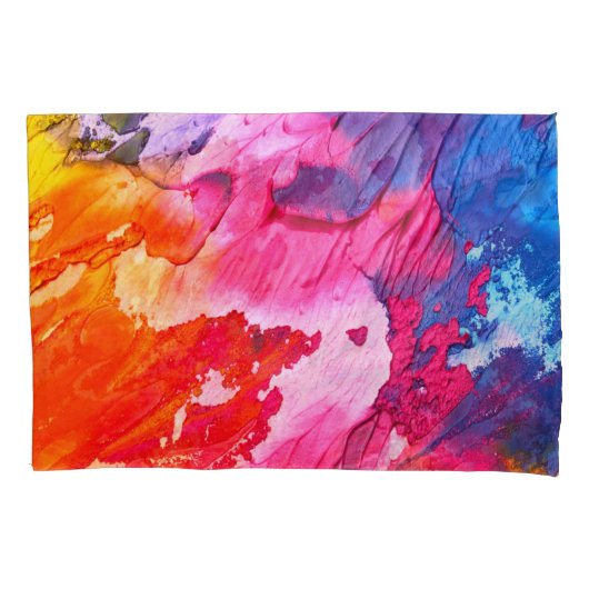 Kleurrijke moderne Abstracte verf Kussensloop (Voorkant-Links)