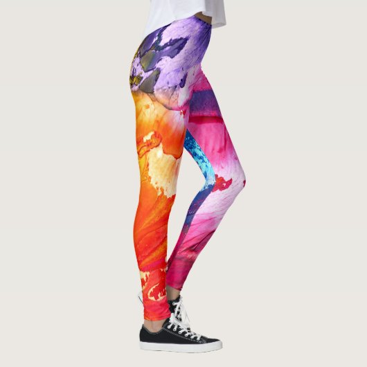 Kleurrijke moderne Abstracte verf Leggings (Rechts)