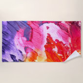 Kleurrijke moderne Abstracte verf Strandlaken (Voorkant)