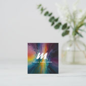 *~* Kleurrijke moderne Abstracte vet AP93 QR Vierkante Visitekaartje (Staand voorkant)