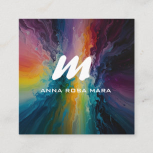 *~* Kleurrijke moderne Abstracte vet AP93 QR Vierkante Visitekaartje
