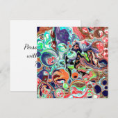 Kleurrijke, moderne Abstracte, vloeiende kunst lee (Voorkant / Achterkant)