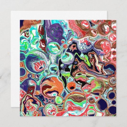 Kleurrijke, moderne Abstracte, vloeiende kunst lee (Voorkant / Achterkant)