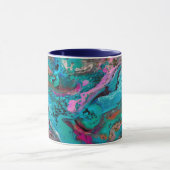 Kleurrijke, moderne Abstracte, vloeiende kunst Mok (Midden)