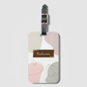 Kleurrijke Moderne Abstracte Vormen Monogram Bagagelabel (Voorkant (verticaal))