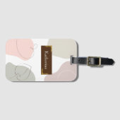 Kleurrijke Moderne Abstracte Vormen Monogram Bagagelabel (Voorkant (horizontaal))