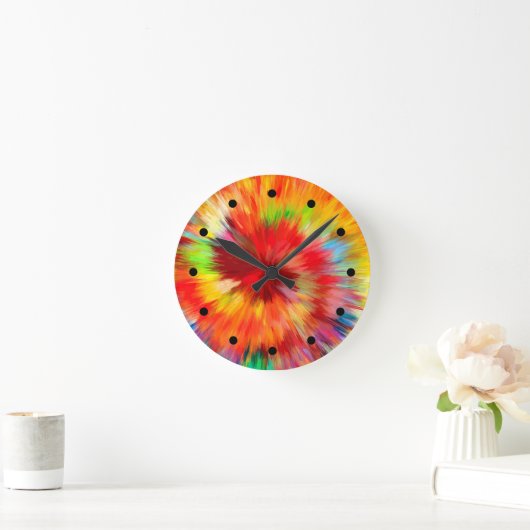 Kleurrijke moderne Abstracte wanddecoklokken Ronde Klok (Huis)