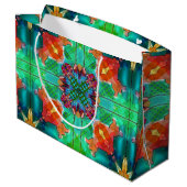 Kleurrijke moderne Abstracte Waterverf kerst Groot Cadeauzakje (Achterkant Gekanteld)