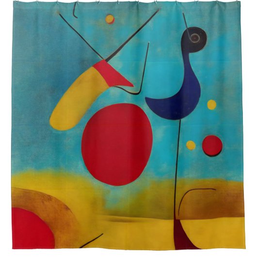 Kleurrijke moderne Abstracte wegloper Douchegordijn (Voorkant)