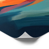 Kleurrijke moderne Abstracte zonsondergang over he Poster (Hoek)