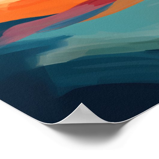 Kleurrijke moderne Abstracte zonsondergang over he Poster (Hoek)