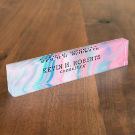 Kleurrijke moderne agaat marmeren steen naambordje