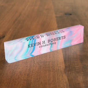 Kleurrijke moderne agaat marmeren steen naambordje