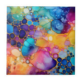 Kleurrijke moderne alcoholinkt waterverven achterg tegeltje (Voorkant)