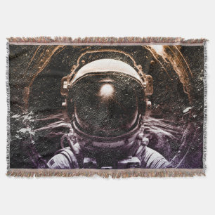 Kleurrijke moderne astronaut in de ruimte deken