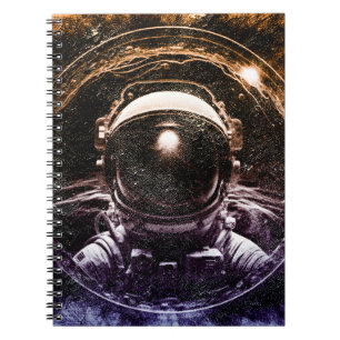 Kleurrijke moderne astronaut in de ruimte notitieboek