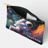 Kleurrijke moderne astronaut ruimte gepersonalisee etui (Open)
