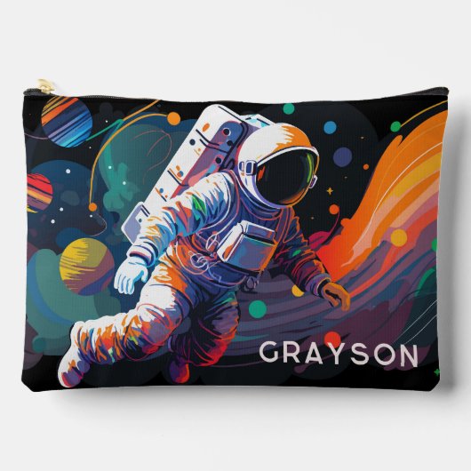 Kleurrijke moderne astronaut ruimte gepersonalisee etui (Voorkant)