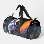 Kleurrijke moderne astronaut ruimte gepersonalisee plunjezak (Rechterhoek)