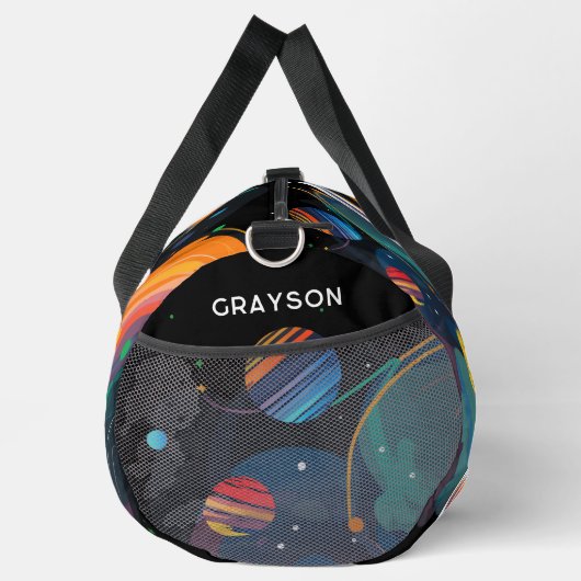 Kleurrijke moderne astronaut ruimte gepersonalisee plunjezak (Rechts)