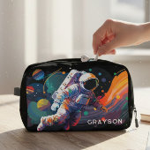 Kleurrijke moderne astronaut ruimte gepersonalisee toilettasje