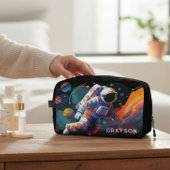 Kleurrijke moderne astronaut ruimte gepersonalisee toilettasje