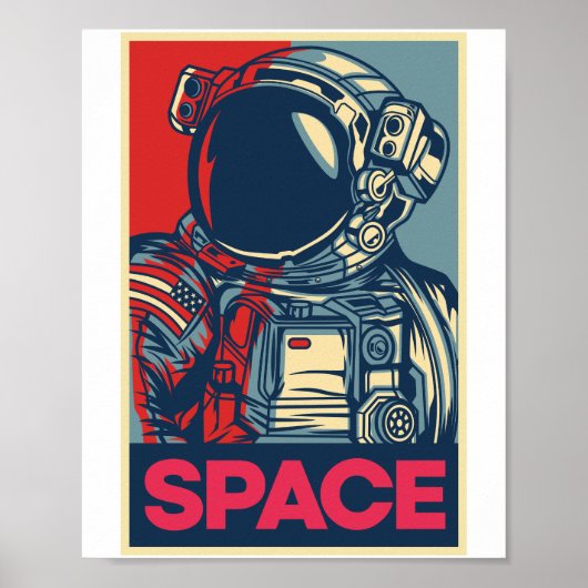 Kleurrijke moderne astronautenruimte poster (Voorkant)