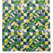 Kleurrijke moderne Bauhaus Abstracte geometrische  Douchegordijn (Voorkant)