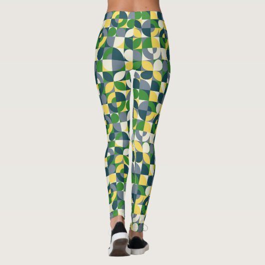 Kleurrijke moderne Bauhaus Abstracte geometrische  Leggings (Achterkant)