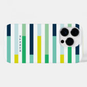 Kleurrijke moderne blauwgroene turkooisstripes Case-Mate iPhone case (Achterkant (horizontaal))
