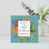 Kleurrijke moderne bloemen bedankkaart (Staand voorkant)