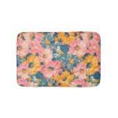Kleurrijke moderne bloemen bloemenpatroon badmat (Voorkant)