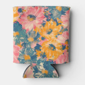 Kleurrijke moderne bloemen bloemenpatroon blikjeskoeler (Voorkant)