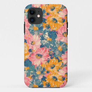 Kleurrijke moderne bloemen bloemenpatroon Case-Mate iPhone case