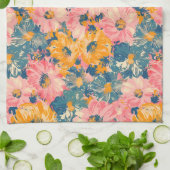 Kleurrijke moderne bloemen bloemenpatroon theedoek (Gevouwen)