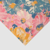Kleurrijke moderne bloemen bloemenpatroon tissuepapier (Detail)