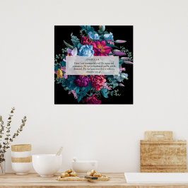 Kleurrijke moderne bloemen Christelijk cadeau Wall Poster